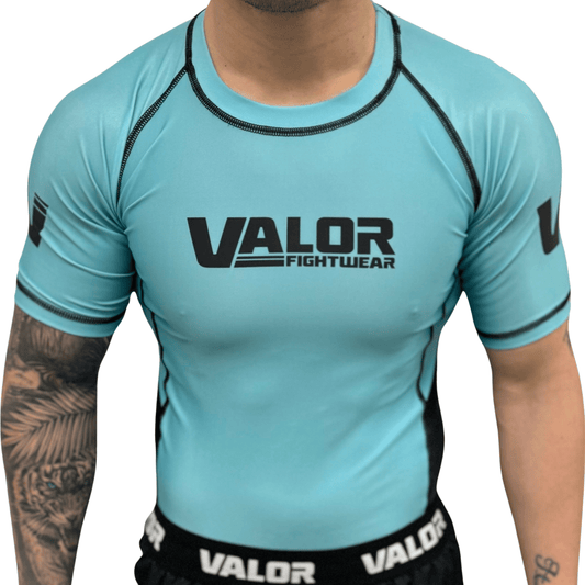 Pastel Rashguard No Gi BJJ/MMA Rash Guard - Aqua - Valor Fightwear