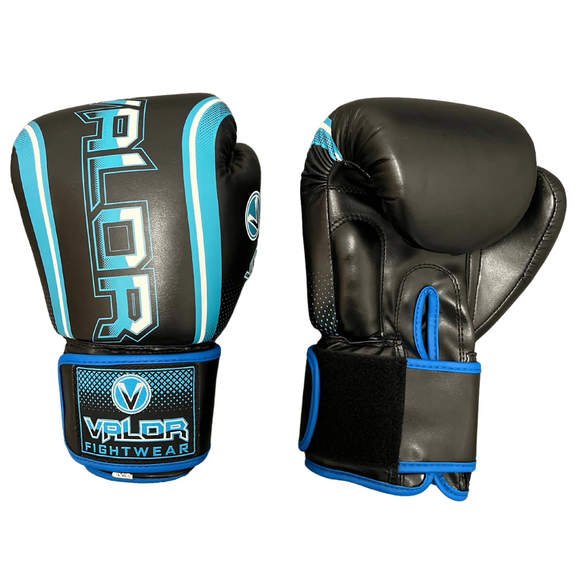 Fade 12oz Boxing Gloves - Black/Blue - Valor Fightwear Boxing Gloves Valor Fightwear   