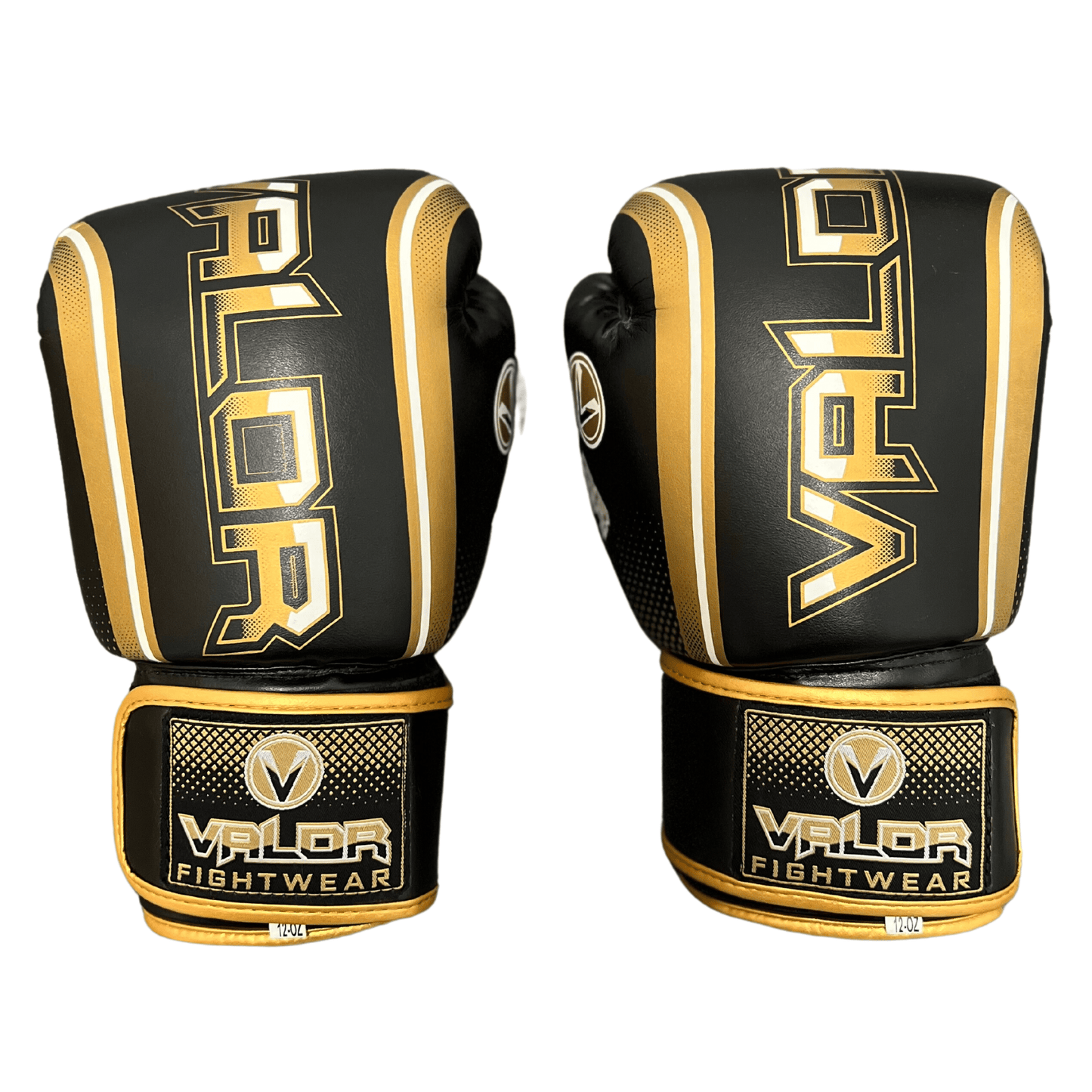 Fade 12oz Boxing Gloves - Black/Gold - Valor Fightwear