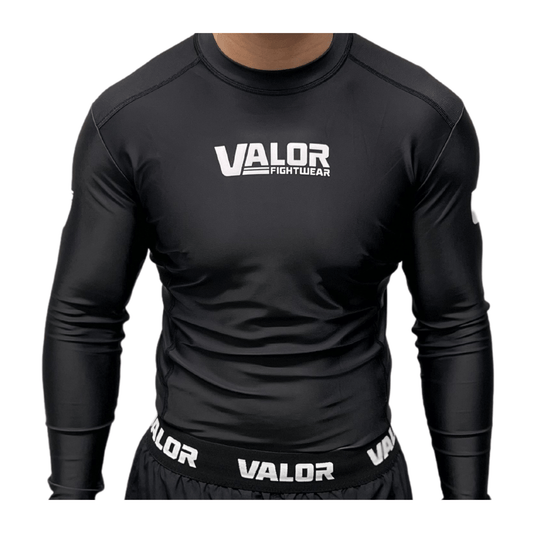 VALOR BLACK MESH LONG SLEEVE RASH GUARD