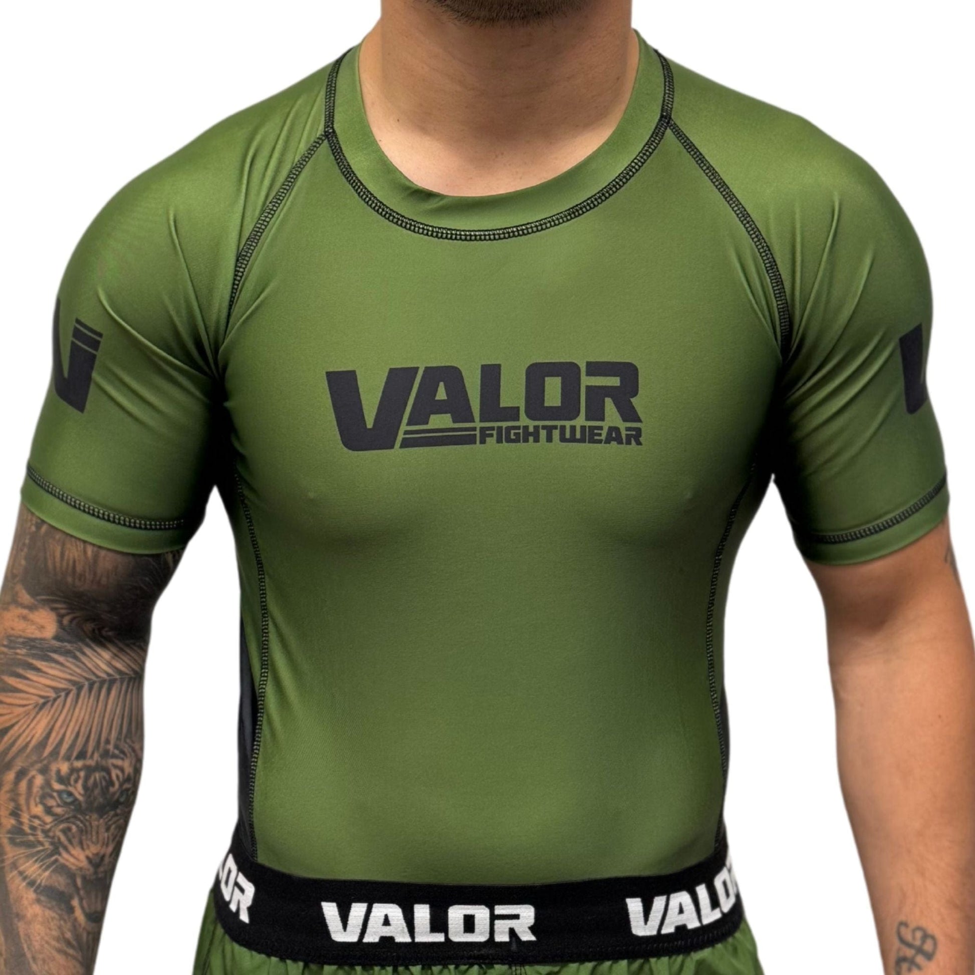 Kids No Gi BJJ/MMA Rash Guard - Khaki- Valor Fightwear