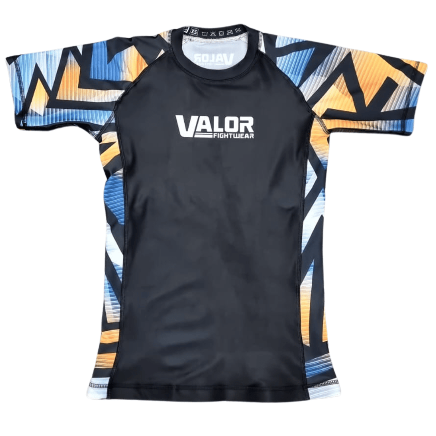 Kids No Gi BJJ/MMA Rash Guard - Geometric Orange - Valor Fightwear