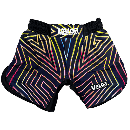 Kids Geometric No Gi BJJ/MMA Board Shorts - Neon - Valor Fightwear Kids MMA Shorts Valor Fightwear