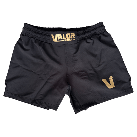 VALOR KIDS BLACK / GOLD GRAPPLING SHORTS Valor Fightwear