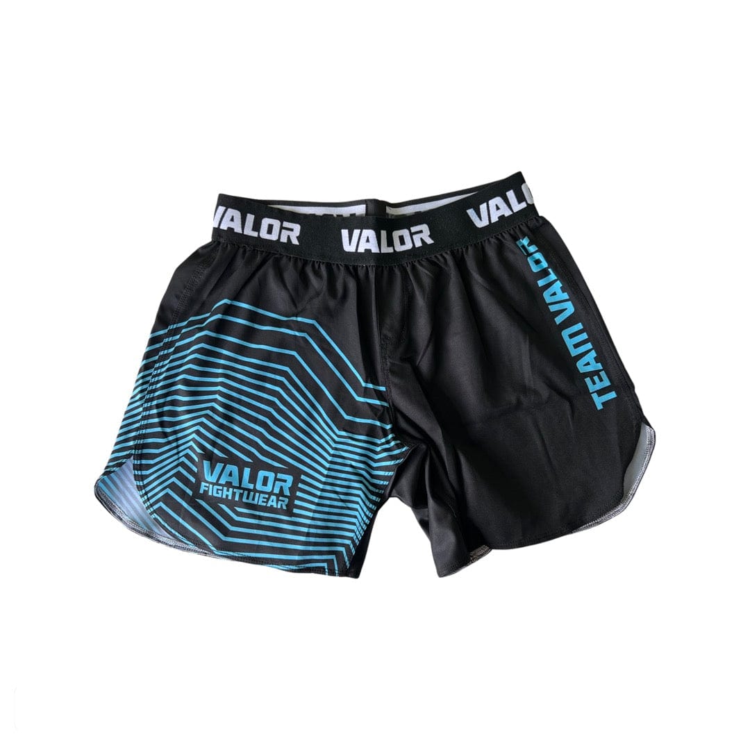 Geometric Design No Gi BJJ/MMA Board Shorts - Blue/Black - Valor Fightwear