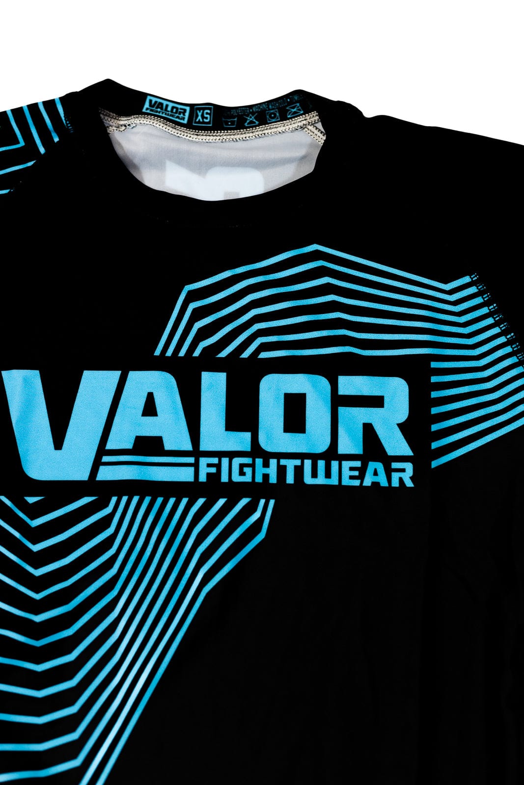 Geometric Design No Gi BJJ/MMA Rash Guard - Blue/Black - Valor Fightwear