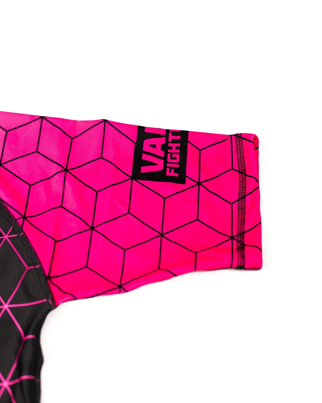 Geometric Design No Gi BJJ/MMA Rash Guard - Pink/Black - Valor Fightwear