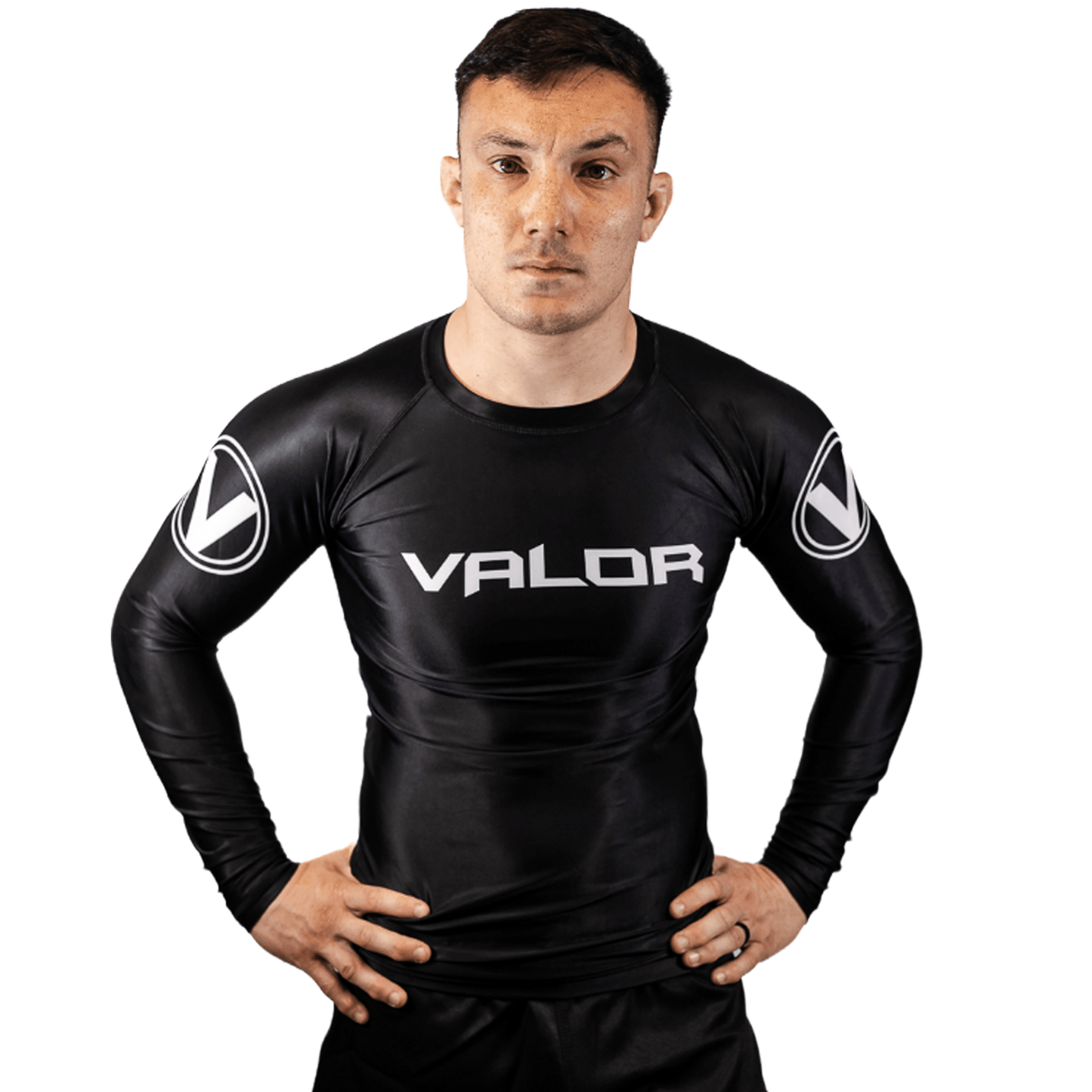 VALOR CLASSIC LONG SLEEVE RASH GUARD BLACK