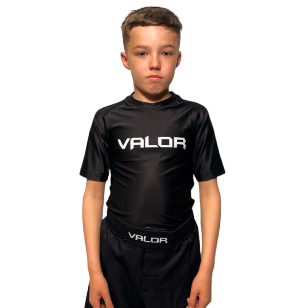 Valor Fightwear KIDS VALOR CLASSIC SHORT SLEEVE RASH GUARD – WHITE