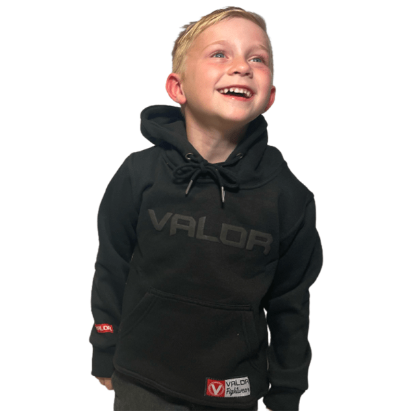 KIDS VALOR BLACK HOODIE – STEALTH
