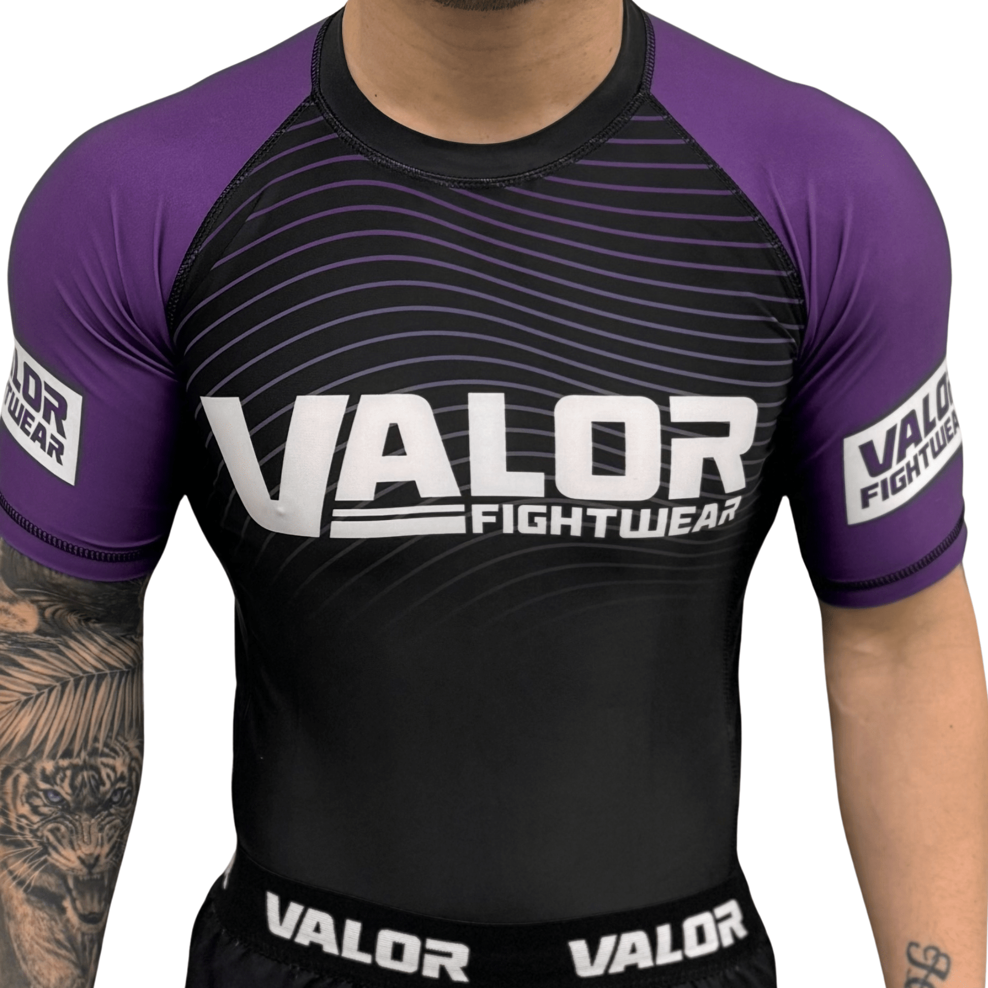 IBJJF Purple Belt Ranked No Gi BJJ/MMA Rash Guard - Purple/Black - Valor Fightwear Adult Rashguard Valor Fightwear
