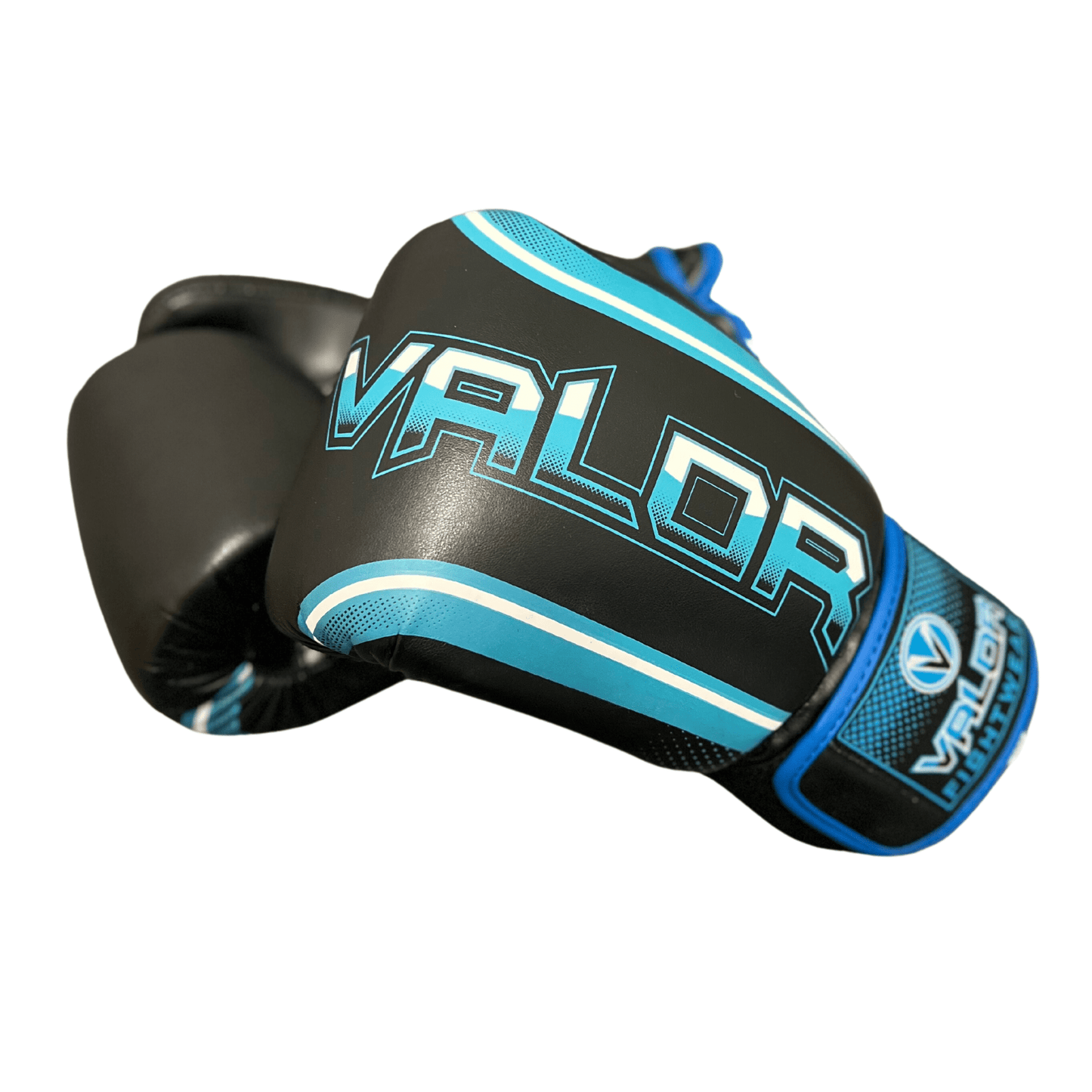 Fade 12oz Boxing Gloves - Black/Blue - Valor Fightwear Boxing Gloves Valor Fightwear