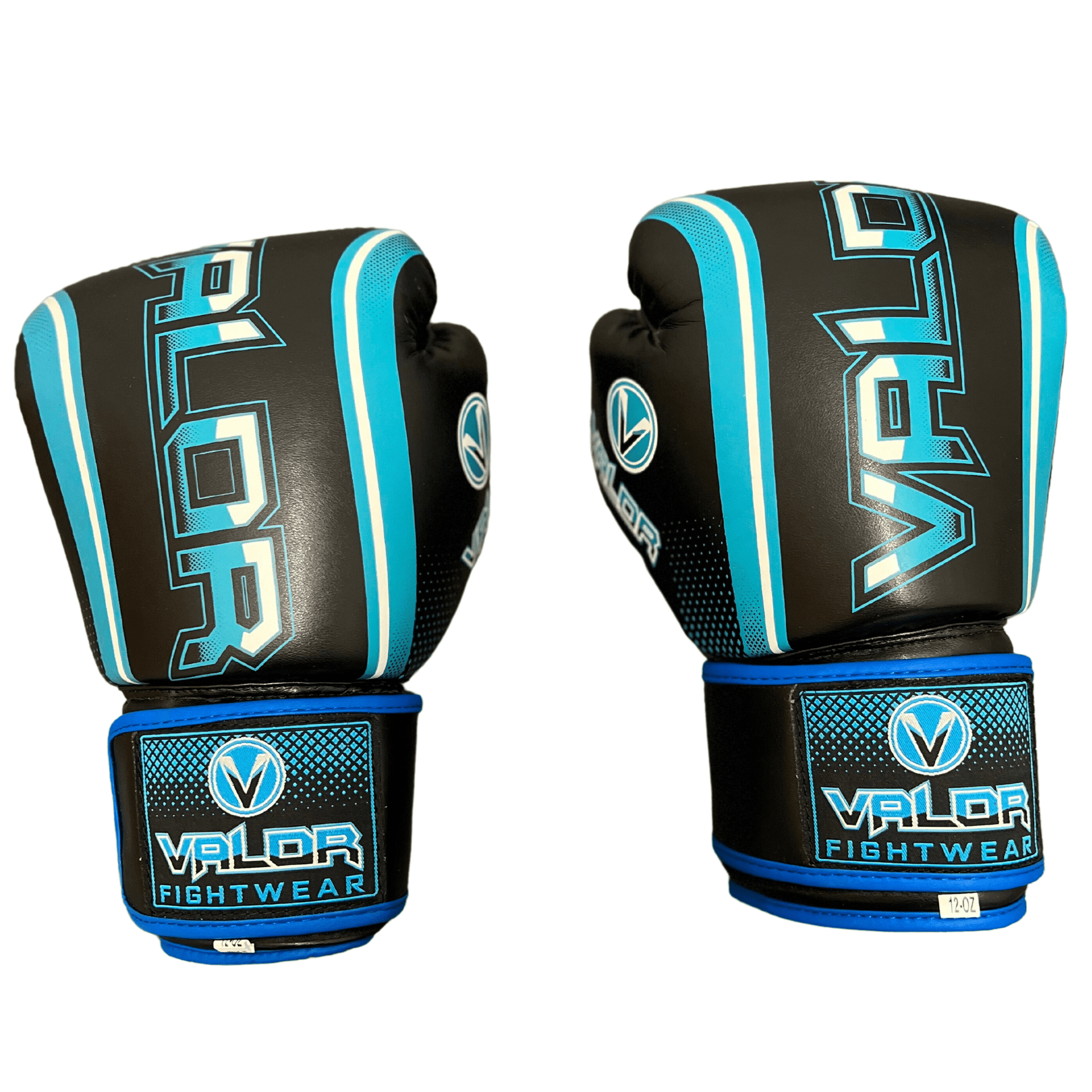 Fade 12oz Boxing Gloves - Black/Blue - Valor Fightwear