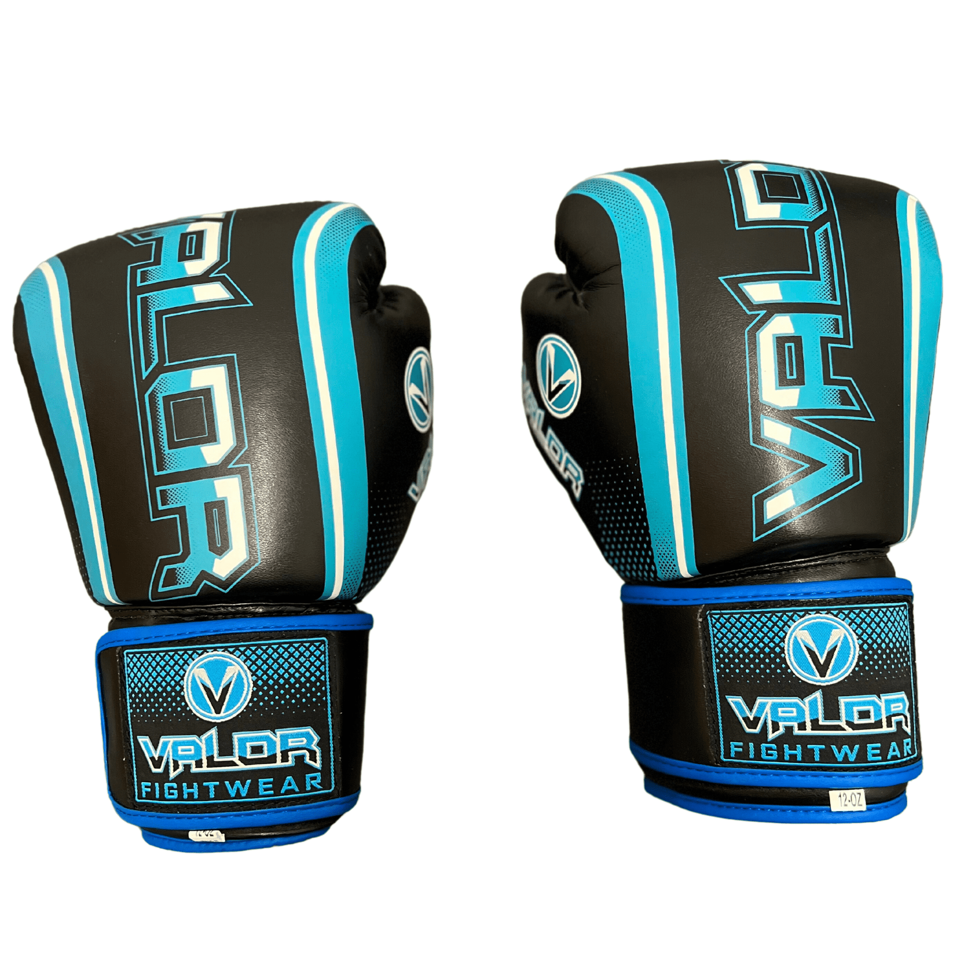 Fade 12oz Boxing Gloves - Black/Blue - Valor Fightwear Boxing Gloves Valor Fightwear
