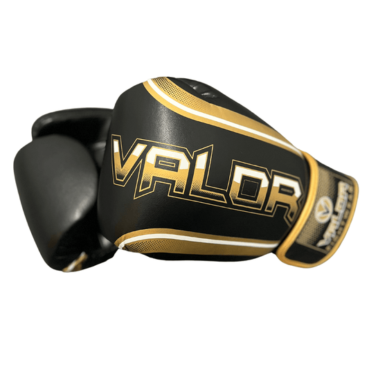 Fade 12oz Boxing Gloves - Black/Gold - Valor Fightwear