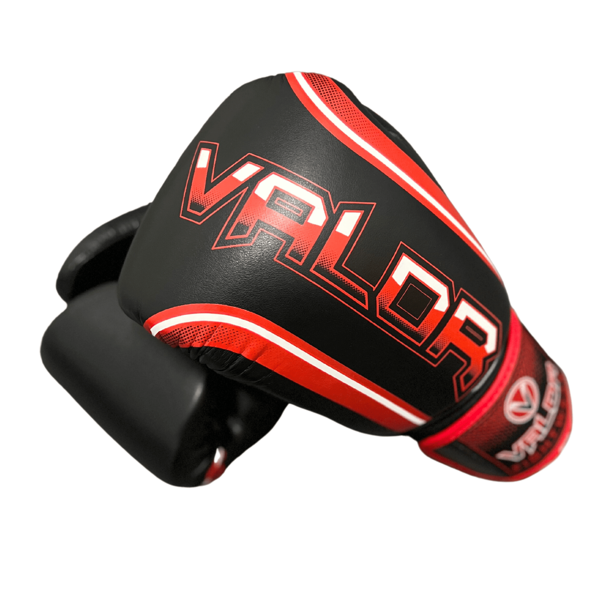 Fade 12oz Boxing Gloves - Black/Red - Valor Fightwear