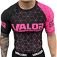 Geometric Design No Gi BJJ/MMA Rash Guard - Pink/Black - Valor Fightwear Adult Rashguard Valor Fightwear