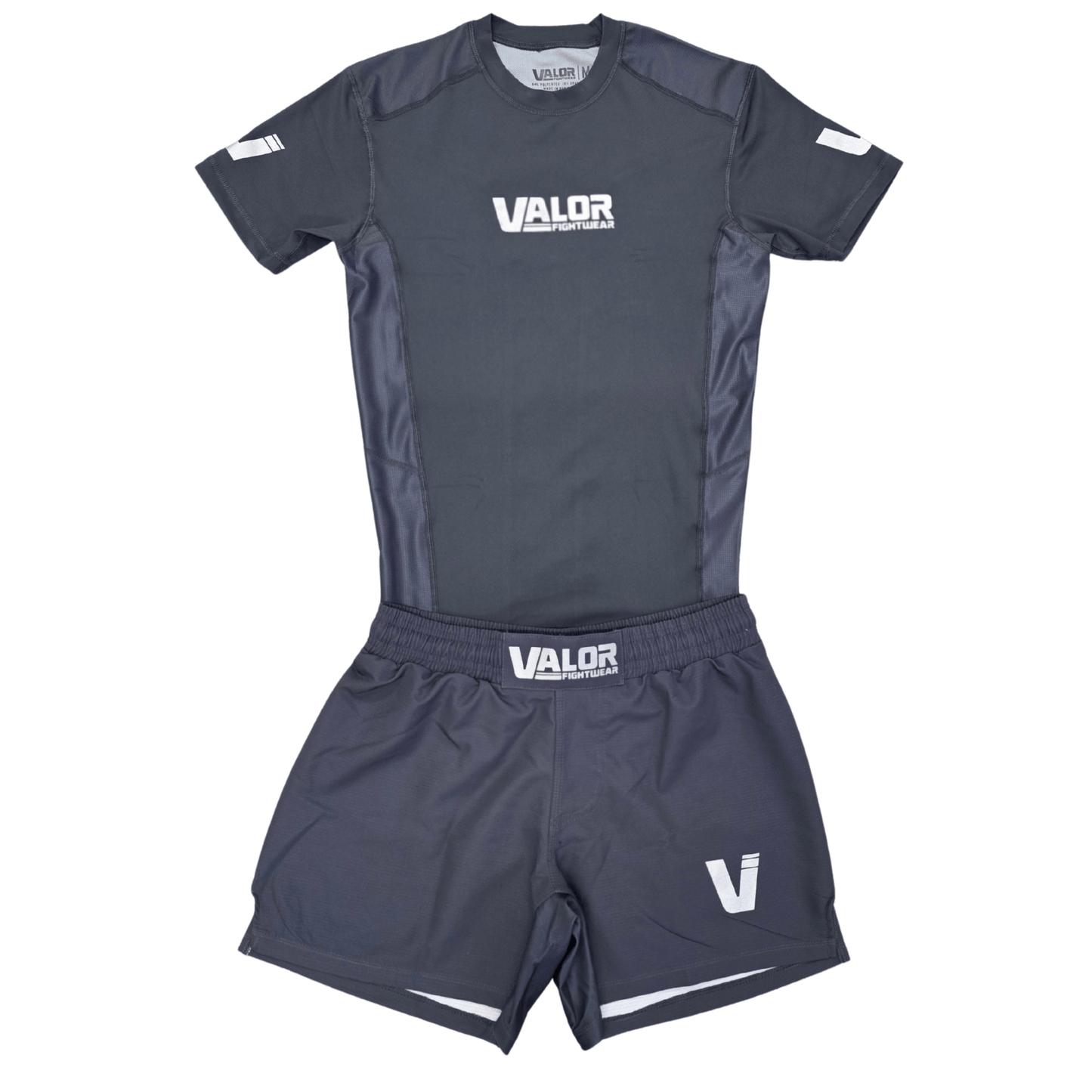 VALOR GREY / SILVER MESH SHORT SLEEVE RASH GUARD