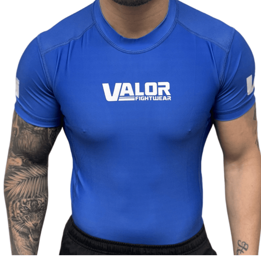 Valor Fightwear VALOR BLUE MESH SHORT SLEEVE RASH GUARD