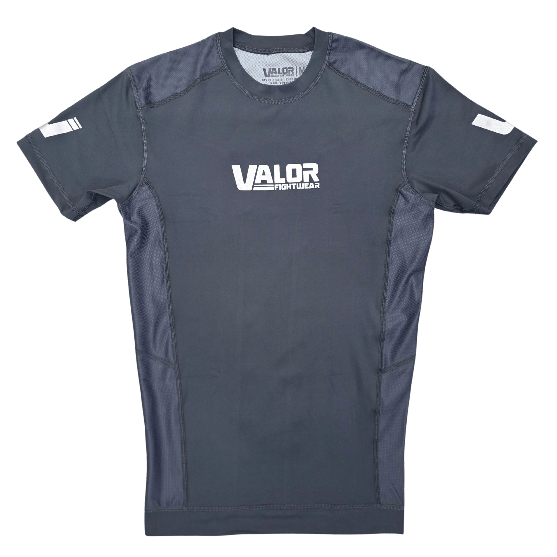 VALOR GREY / SILVER MESH SHORT SLEEVE RASH GUARD