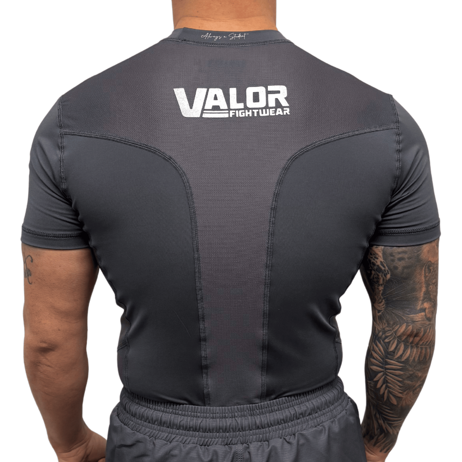 VALOR GREY / SILVER MESH SHORT SLEEVE RASH GUARD