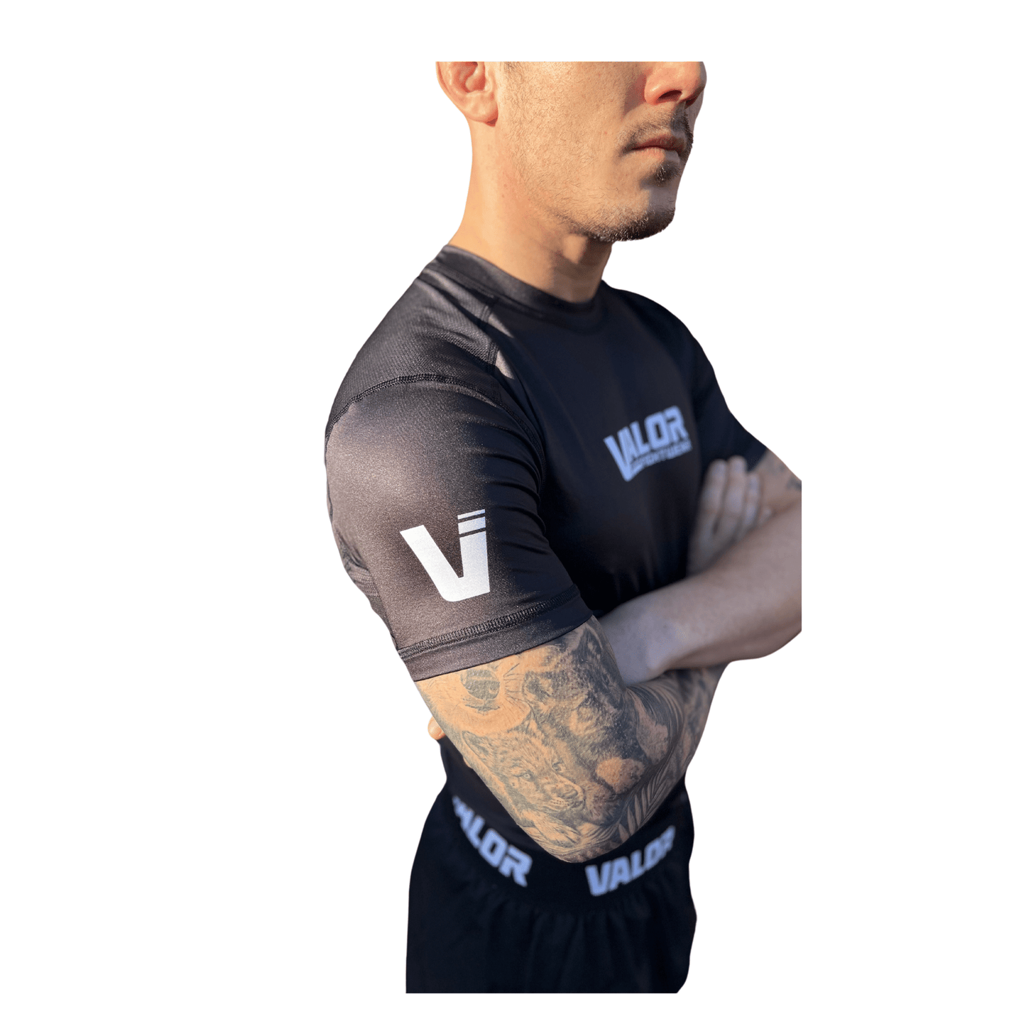 VALOR BLACK MESH SHORT SLEEVE RASH GUARD