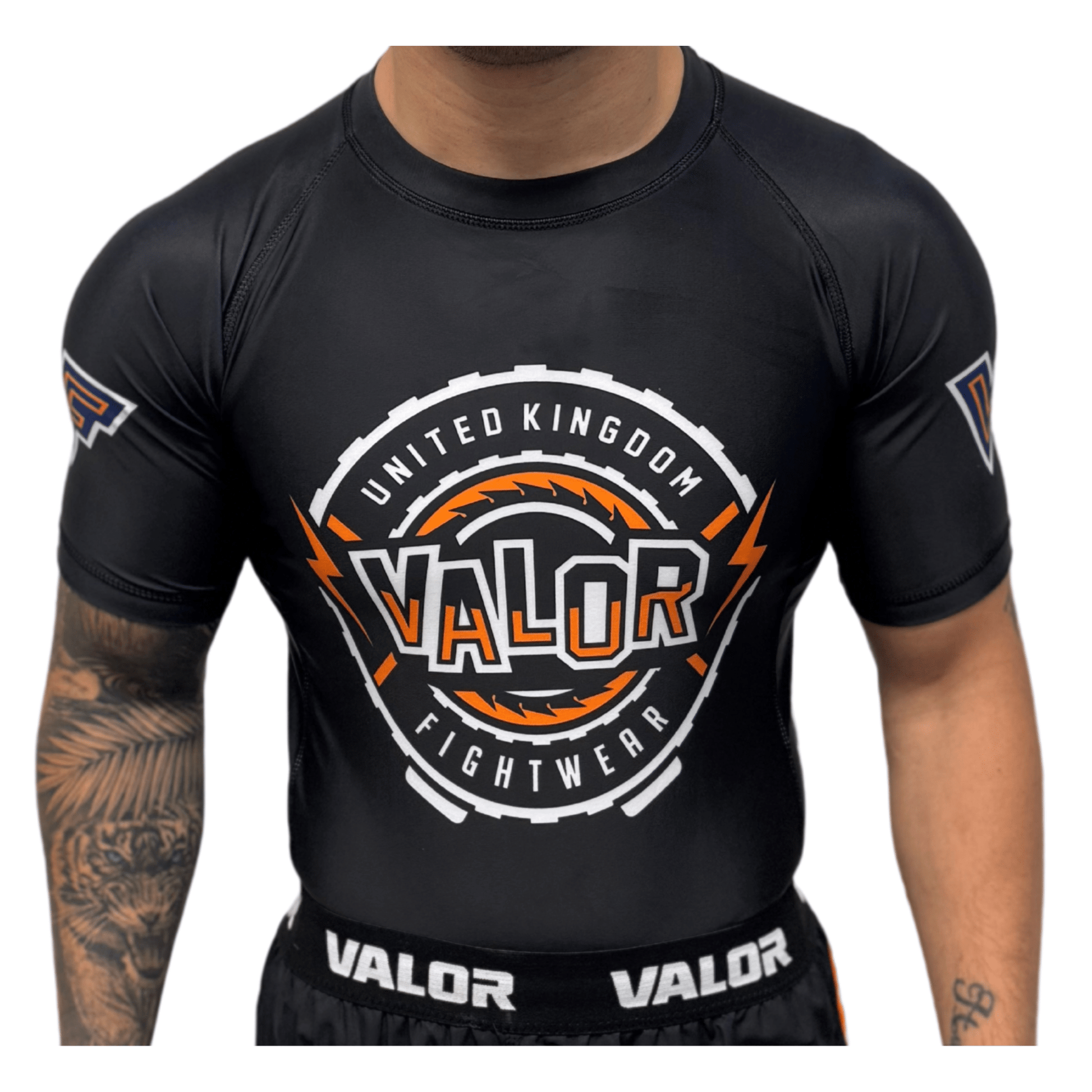 Adult Rashguard No Gi BJJ/MMA Rash Guard - Black / Orange - Valor Fightwear