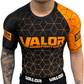 Geometric Design No Gi BJJ/MMA Rash Guard - Black/Orange - Valor Fightwear
