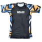Geometric Design No Gi BJJ/MMA Rash Guard - Black/Orange - Valor Fightwear