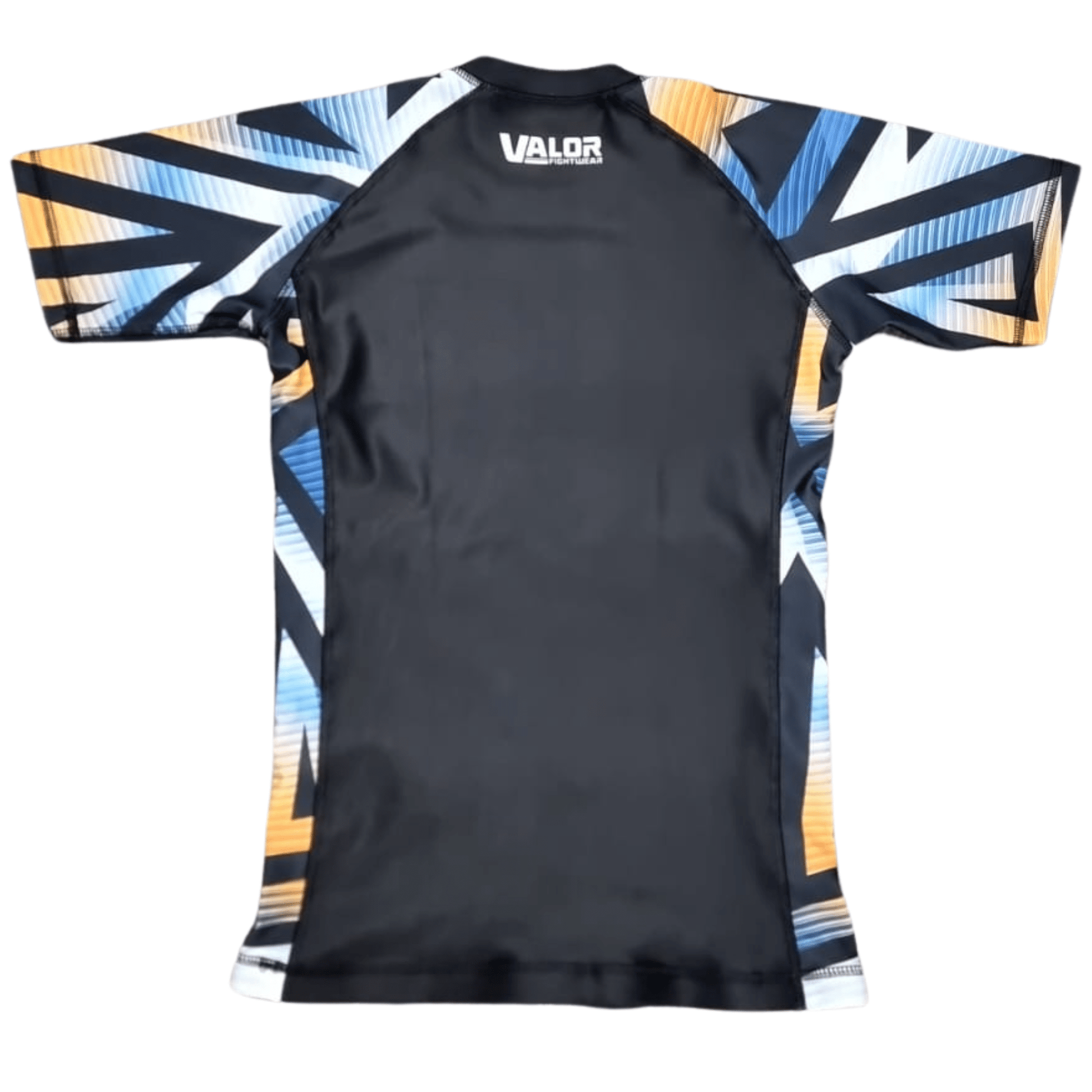 Geometric Design No Gi BJJ/MMA Rash Guard - Black/Orange - Valor Fightwear