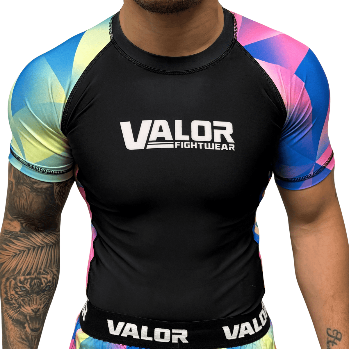 No Gi Rash Guard Pattern Geometric Fusion Design No Gi BJJ/MMA Rash Guard - Valor Fightwear