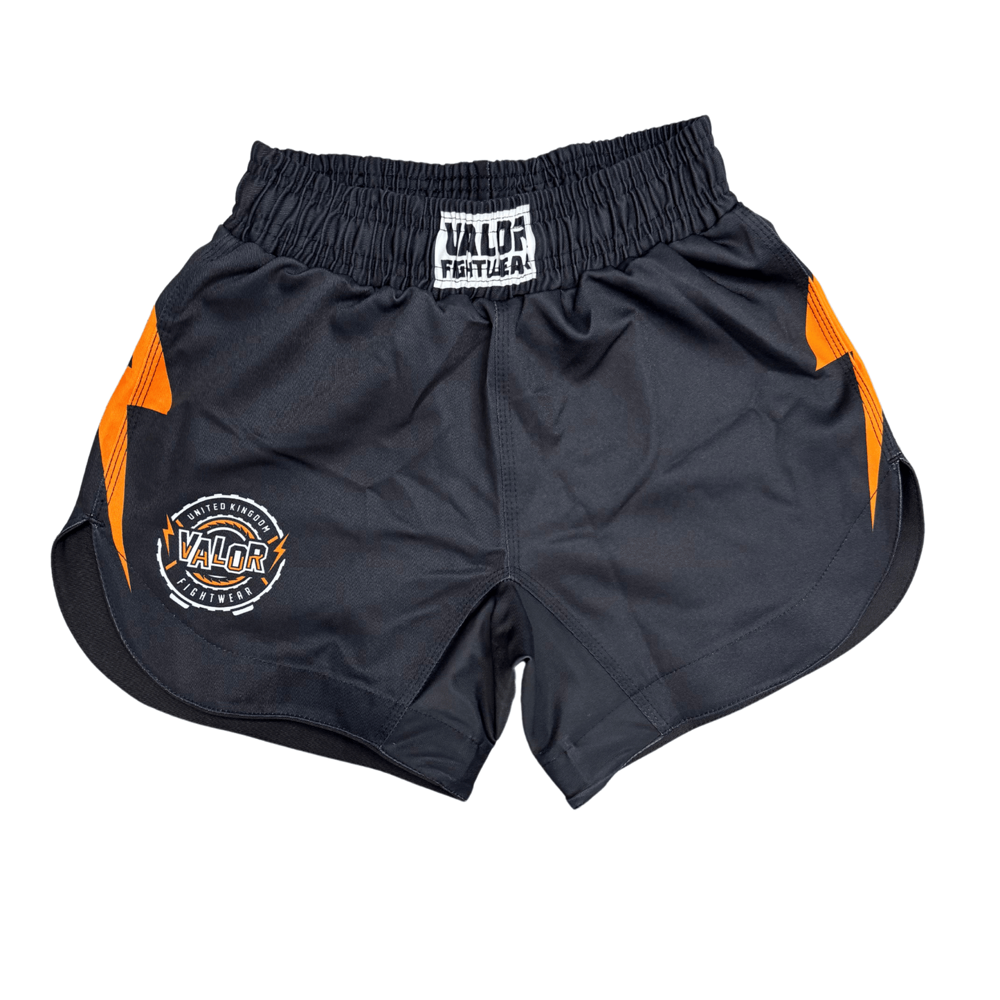 Kids No Gi BJJ/MMA Board Shorts - Black / Orange - Valor Fightwear