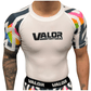 Kids No Gi BJJ/MMA Rash Guard - Geometric Fusion Flow White- Valor Fightwear