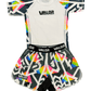 Kids No Gi BJJ/MMA Rash Guard - Geometric Fusion Flow White- Valor Fightwear