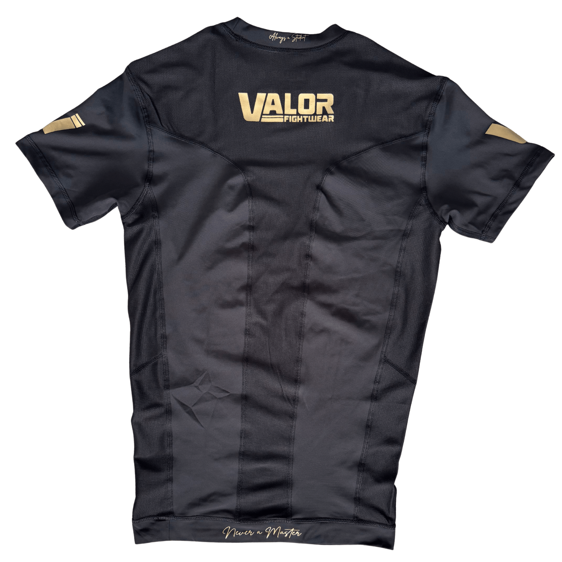 VALOR BLACK / GOLD MESH SHORT SLEEVE RASH GUARD