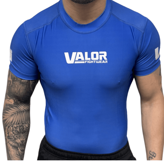 VALOR BLUE MESH SHORT SLEEVE RASH GUARD