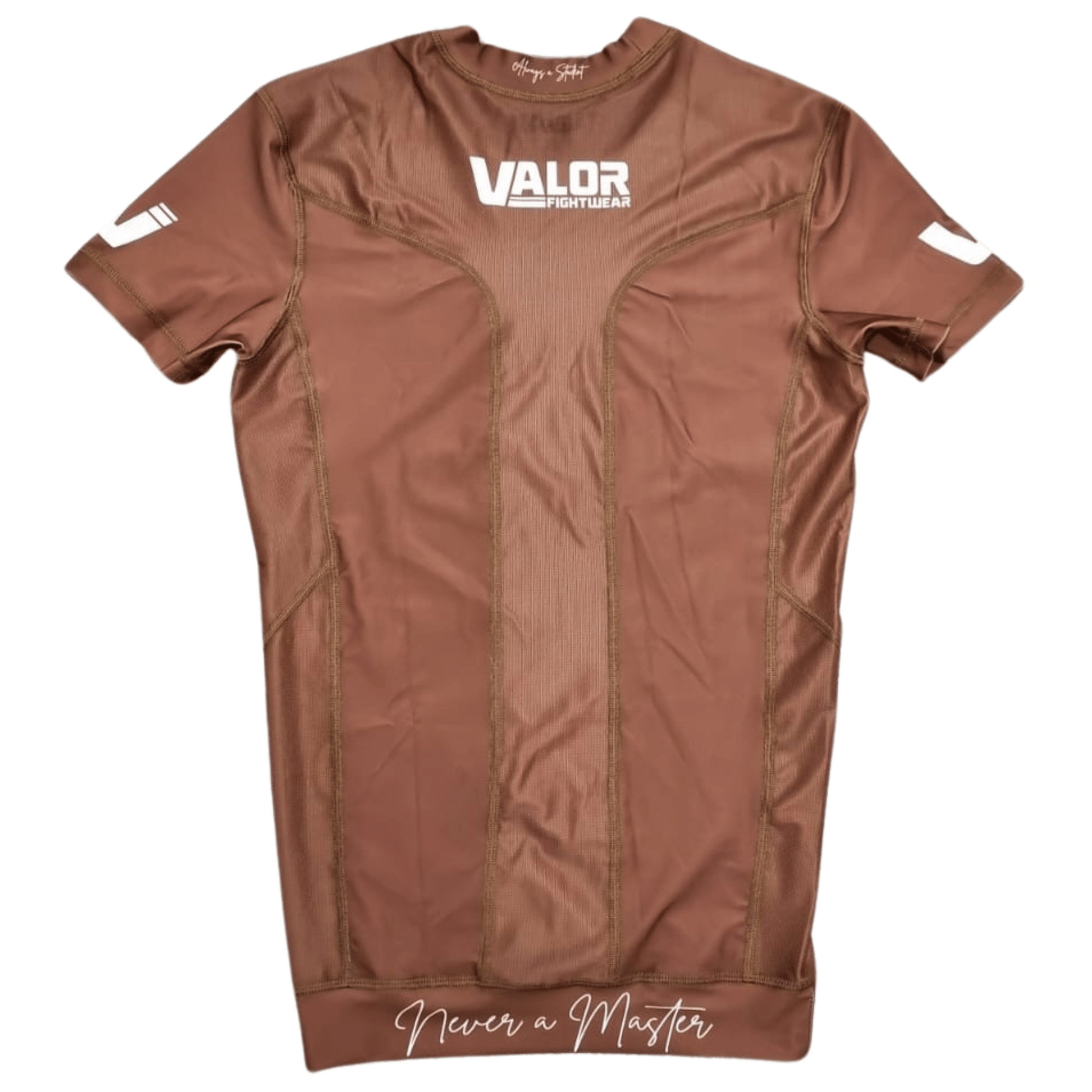 VALOR BROWN MESH SHORT SLEEVE RASH GUARD