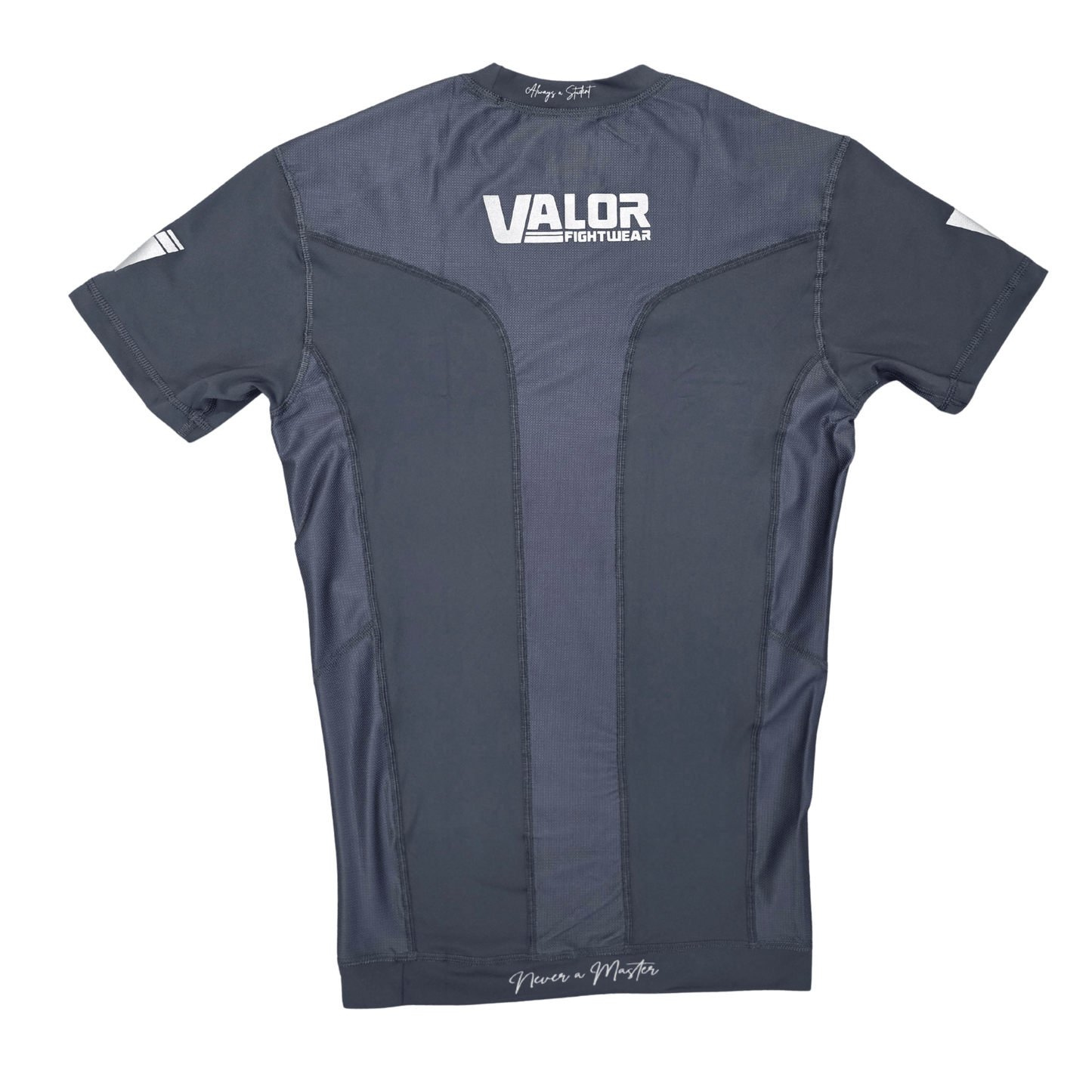VALOR GREY / SILVER MESH SHORT SLEEVE RASH GUARD Valor Fightwear