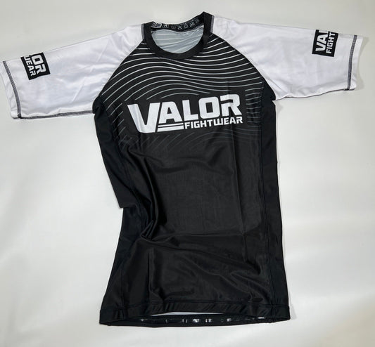 IBJJF White Belt Ranked No Gi BJJ/MMA Rash Guard - White/Black - Valor Fightwear Adult Rashguard Valor Fightwear   