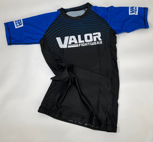 IBJJF Blue Belt Ranked No Gi BJJ/MMA Rash Guard - Blue/Black - Valor Fightwear Adult Rashguard Valor Fightwear   