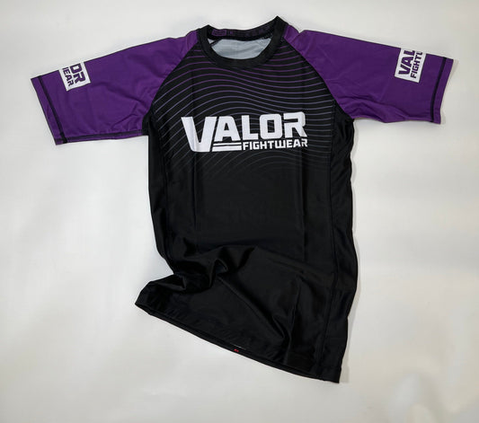 IBJJF Purple Belt Ranked No Gi BJJ/MMA Rash Guard - Purple/Black - Valor Fightwear Adult Rashguard Valor Fightwear   