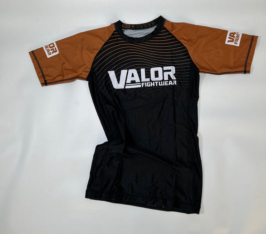 IBJJF Brown Belt Ranked No Gi BJJ/MMA Rash Guard - Brown/Black - Valor Fightwear Adult Rashguard Valor Fightwear   