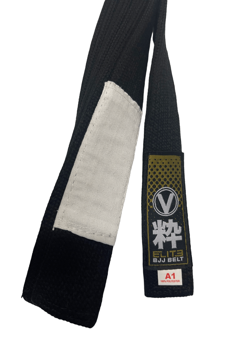 VALOR ELITE GI MATERIAL COMPETITOR BLACK BELT (WHITE TAB) bELT Valor Fightwear   