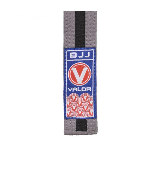 Kids IBJJF Rank Belt - Grey with Black Stripe - BJJ Belt - Valor Fightwear Kids Belt Valor Fightwear