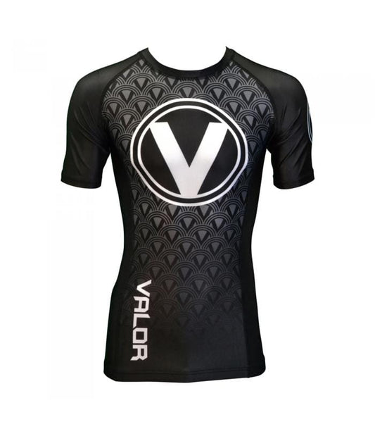 KIDS RASH GUARD – BLACK SHORT SLEEVED VALOR
