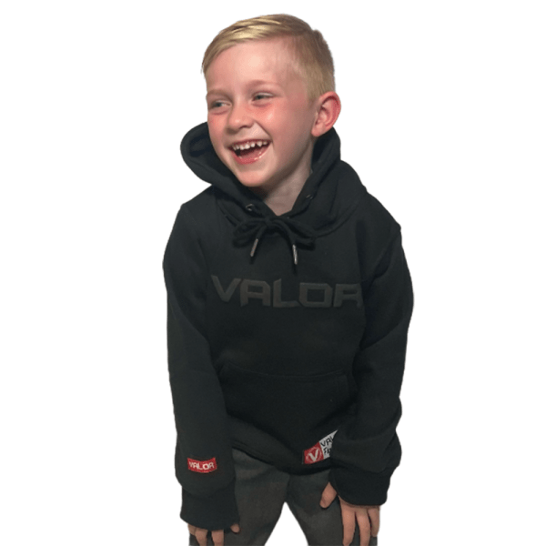 KIDS VALOR BLACK HOODIE – STEALTH Valor Fightwear