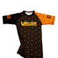 Geometric Design No Gi BJJ/MMA Rash Guard - Black/Orange - Valor Fightwear