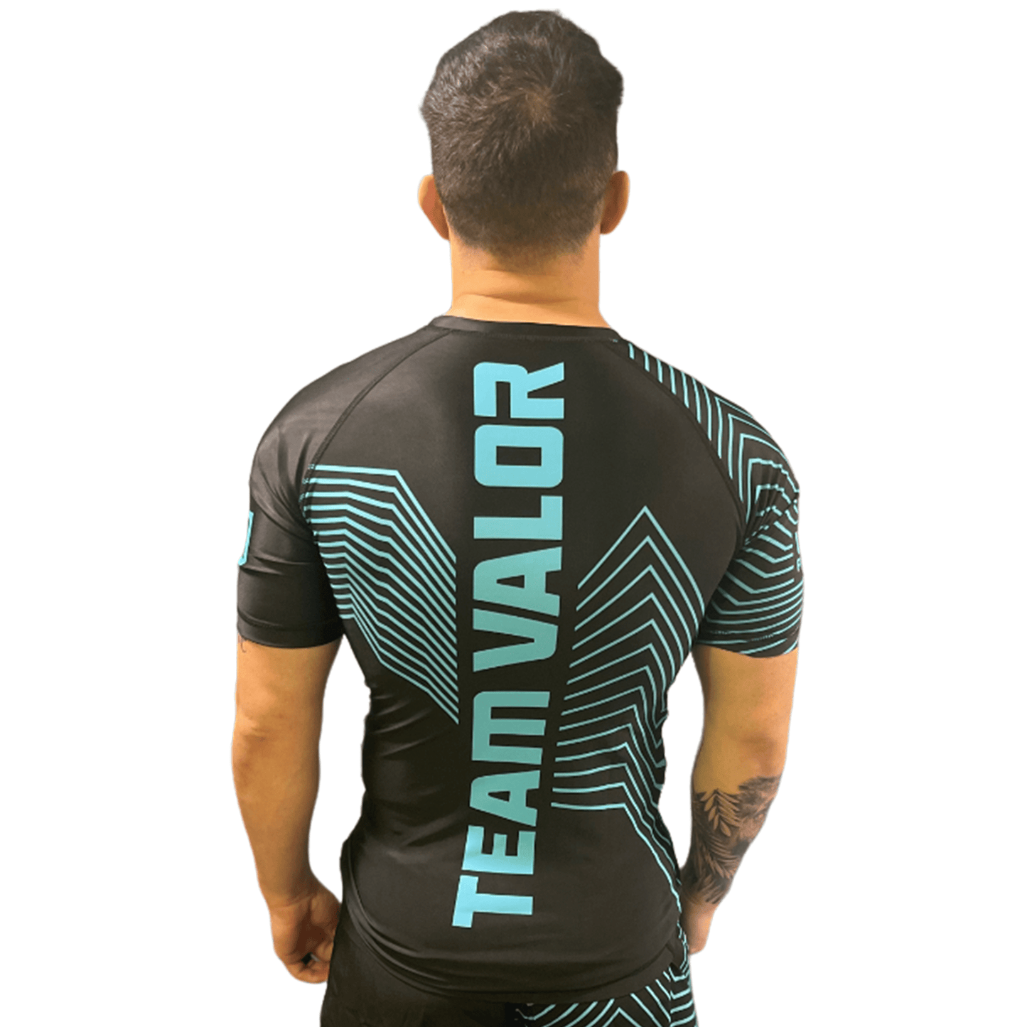 Geometric Design No Gi BJJ/MMA Rash Guard - Blue/Black - Valor Fightwear