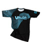 Geometric Design No Gi BJJ/MMA Rash Guard - Blue/Black - Valor Fightwear