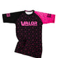 Geometric Design No Gi BJJ/MMA Rash Guard - Pink/Black - Valor Fightwear